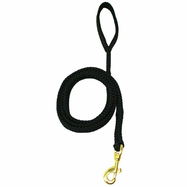 Domesticated Supplies Flat Braided Rope Lead with Snap, Black - 0.62 in. DO3000206